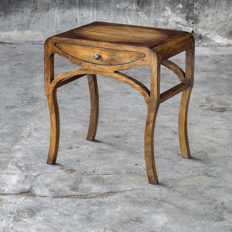 Loon Peak® Barragan Pecan End Table with Storage Wayfair
